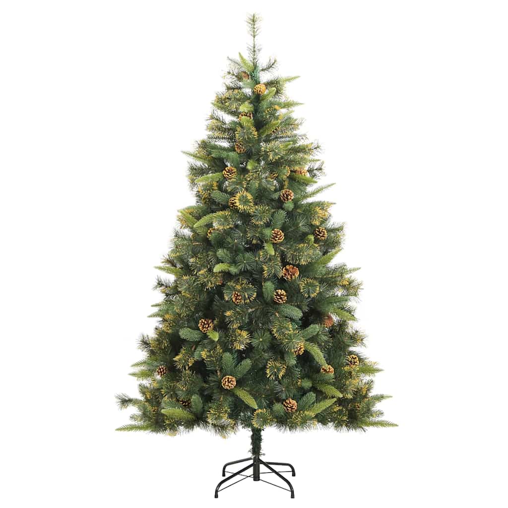 Artificial Hinged Christmas Tree with Cones Green 240 cm